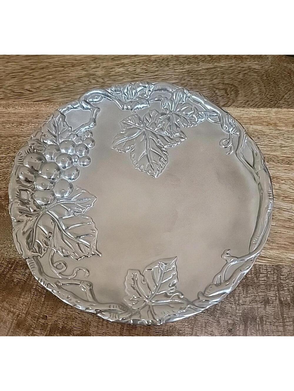 Arthur Court Designs Grape Aluminum Round Platter 8" Used